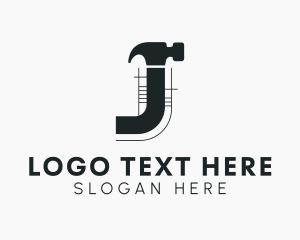 General - Letter J Maintenance Hammer logo design
