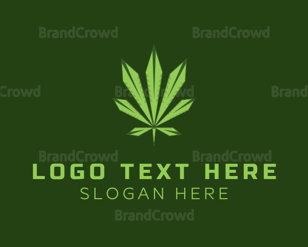 Cannabis Weed Geometric Logo