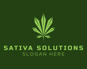 Sativa - Cannabis Weed Geometric logo design