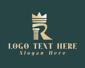 Pillar - Column Pillar Crown logo design