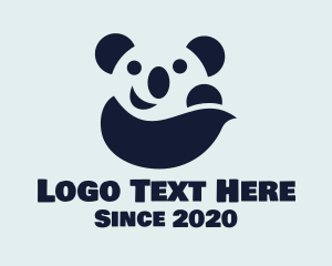 Negative Space - Happy Panda Bear logo design