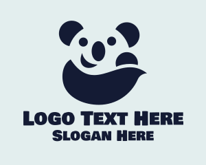 Happy Panda Bear Logo
