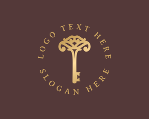 Ornate - Elegant Gold Key logo design