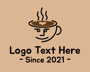 Head - Cute Coffee Cup Face logo design