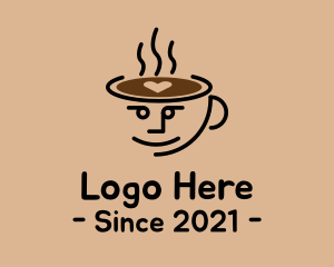 Hot Coffee - Cute Coffee Cup Face logo design