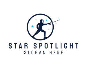 Cosmic Stars Fencer logo design