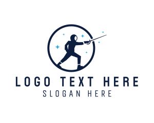 Sword Fight - Cosmic Stars Fencer logo design