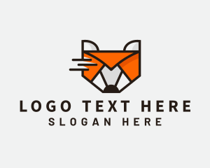 Dog - Fox Mail Envelope logo design