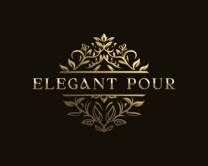 Elegant Floral Emblem logo design