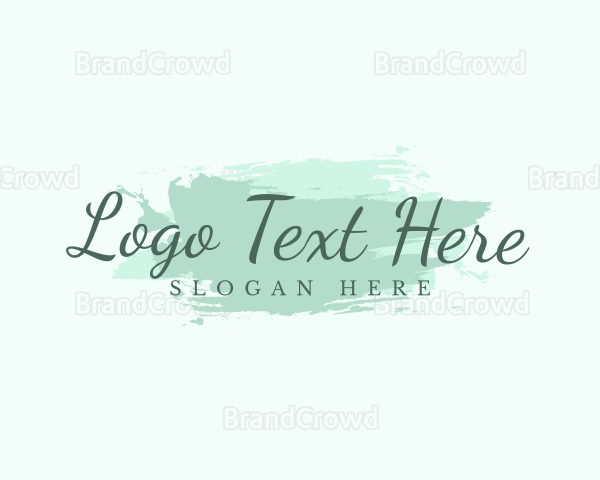 Minimalist Green Cursive Logo