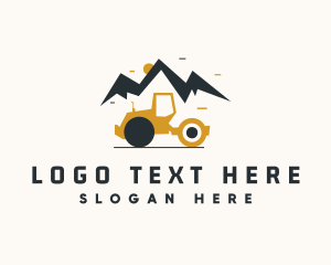 Valley - Mountain Construction Roller logo design