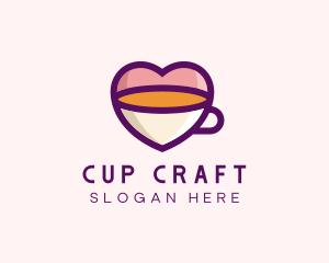 Cup - Coffee Cup Love Heart logo design