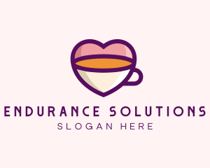 Coffee Cup Love Heart logo design