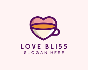 Love - Coffee Cup Love Heart logo design