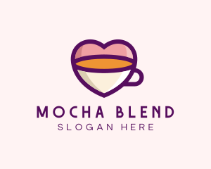 Mocha - Coffee Cup Love Heart logo design