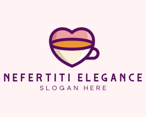 Coffee Cup Love Heart logo design