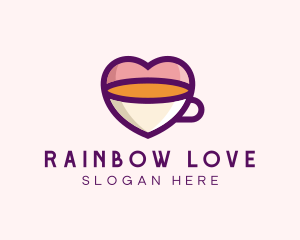 Coffee Cup Love Heart logo design