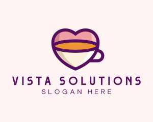 Coffee Cup Love Heart logo design