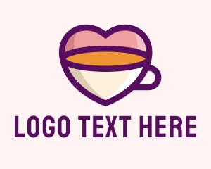 Lovely - Cafe Coffee Love Heart logo design