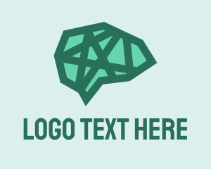 Psychology - Green Star Brain logo design