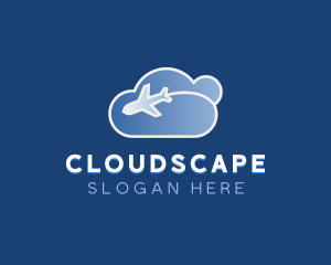 Airplane Cloud Aviation logo design