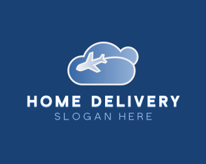 Airplane Cloud Aviation logo design