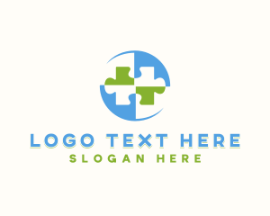 Solving - Learning Kids Puzzle logo design