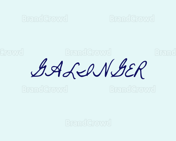 Blue Handwriting Cursive Logo
