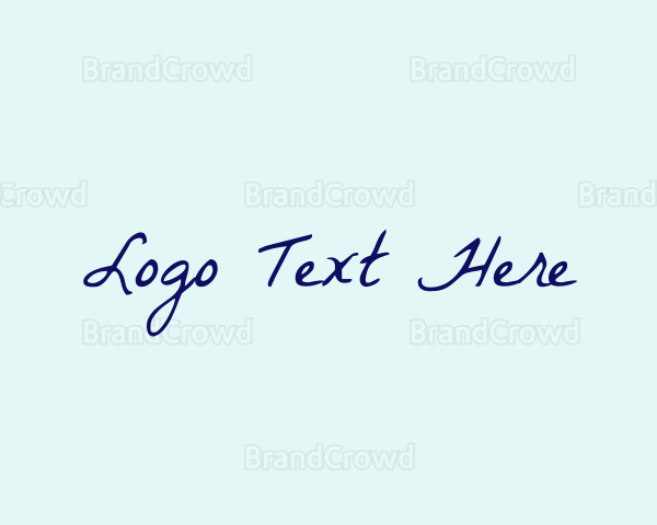 Blue Handwriting Cursive Logo