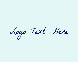 Romantic - Blue Handwriting Cursive logo design