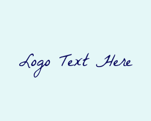 Blue Handwriting Wordmark Logo