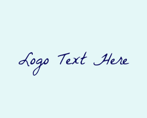 Blue Handwriting Cursive Logo