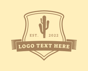 Saloon - Western Shield Cactus logo design