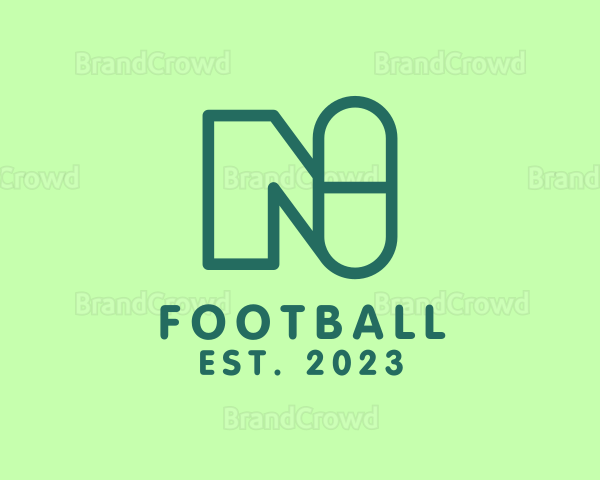 Green Pill Letter N Logo