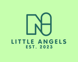 Modern - Green Pill Letter N logo design