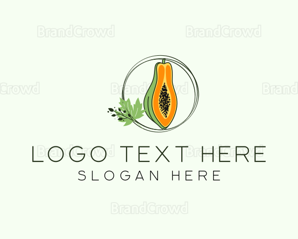 Fresh Papaya Fruit Logo