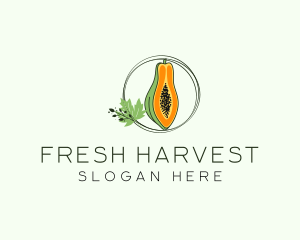 Fresh - Fresh Papaya Fruit logo design