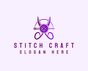 Embroidering - Sewing Scissors Tailor logo design