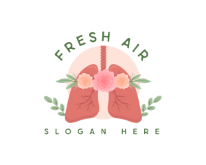 Lungs - Floral Lungs Healthcare logo design