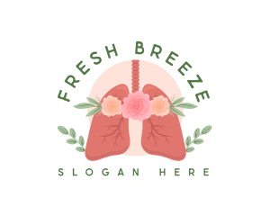 Floral Lungs Healthcare logo design