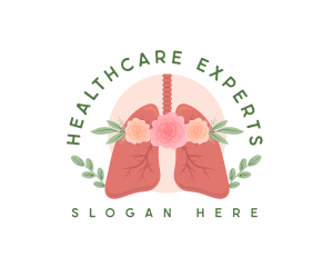 Floral Lungs Healthcare logo design