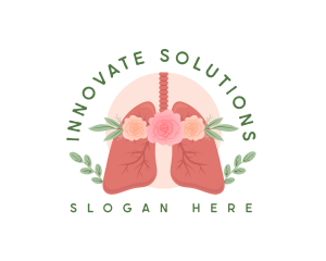 Respiratory System - Floral Lungs Healthcare logo design