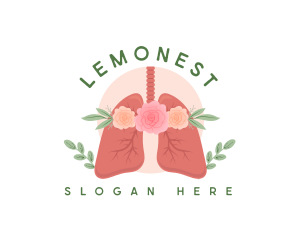 Breathing - Floral Lungs Healthcare logo design