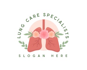 Floral Lungs Healthcare logo design