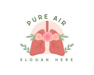 Oxygen - Floral Lungs Healthcare logo design