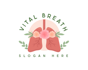 Floral Lungs Healthcare logo design