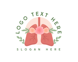 Lungs - Floral Lungs Healthcare logo design