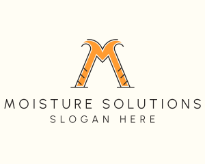 Construction Business Letter M logo design