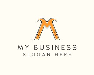 Construction Business Letter M logo design
