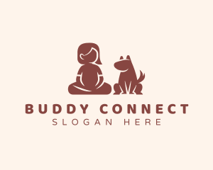 Friendship - Girl Dog Pet logo design